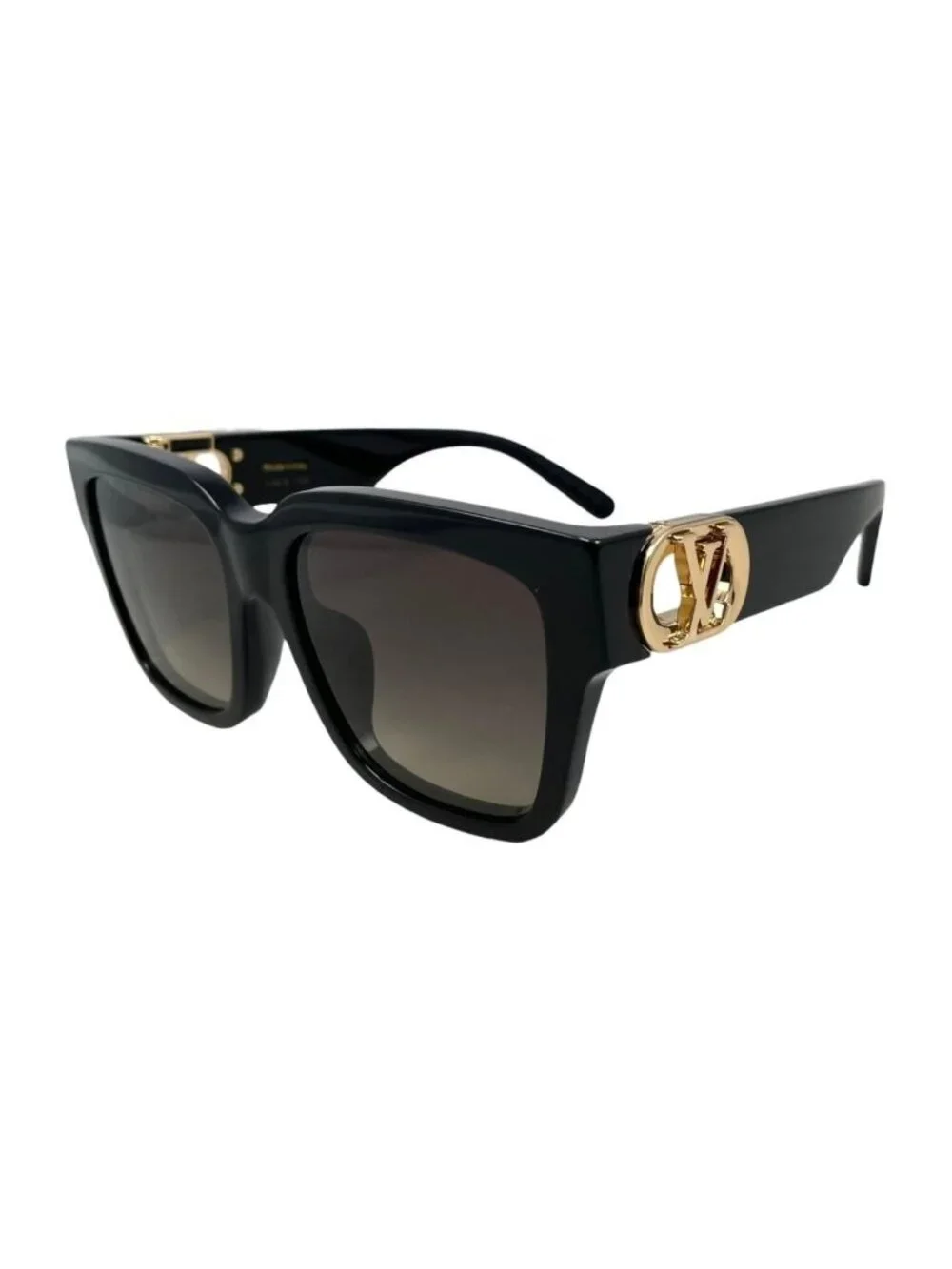Louis Vuitton Sunglasses LV Link Square LV Logo Black Gold Eyewear